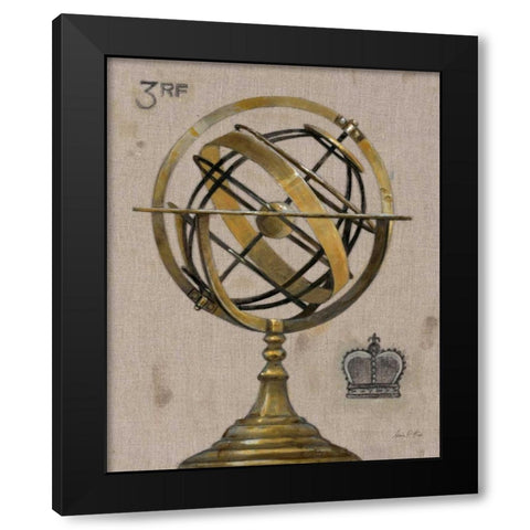 Industrial Chic Armillary Globe Black Modern Wood Framed Art Print with Double Matting by Fisk, Arnie