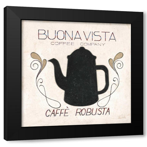 Buona Vista Coffee Black Modern Wood Framed Art Print with Double Matting by Fisk, Arnie