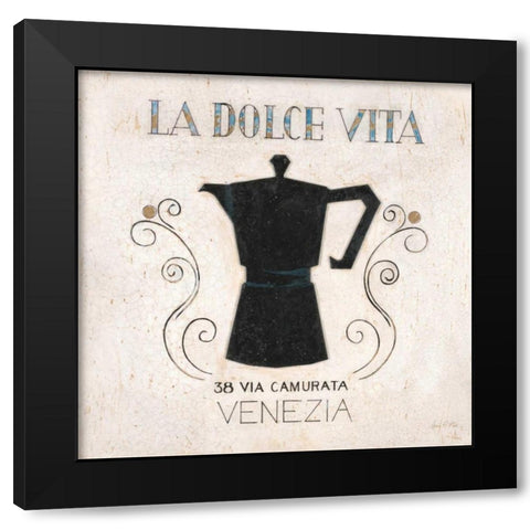 La Dolce Vita Coffee Black Modern Wood Framed Art Print by Fisk, Arnie