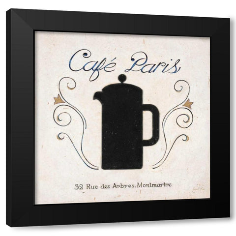 Cafe Paris Coffee Black Modern Wood Framed Art Print by Fisk, Arnie