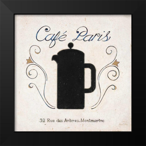 Cafe Paris Coffee Black Modern Wood Framed Art Print by Fisk, Arnie