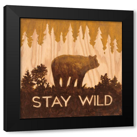 Stay Wild Black Modern Wood Framed Art Print with Double Matting by Fisk, Arnie