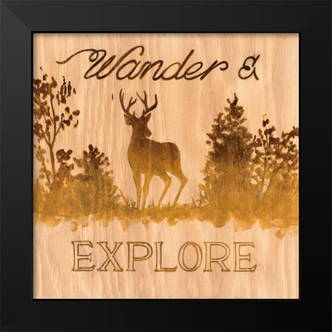 Wander and Explore Black Modern Wood Framed Art Print by Fisk, Arnie