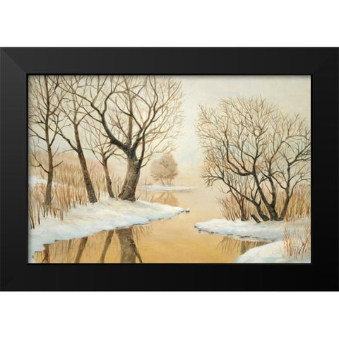Winter Lake Black Modern Wood Framed Art Print by Fisk, Arnie