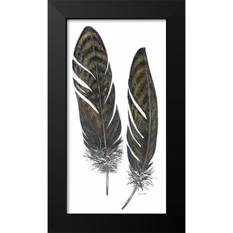 Feather Study 1 Black Modern Wood Framed Art Print by Fisk, Arnie