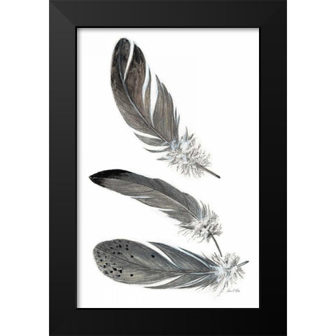Feather Study 3 Black Modern Wood Framed Art Print by Fisk, Arnie