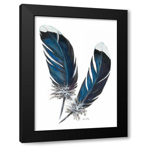 Feather Study 4 Black Modern Wood Framed Art Print with Double Matting by Fisk, Arnie