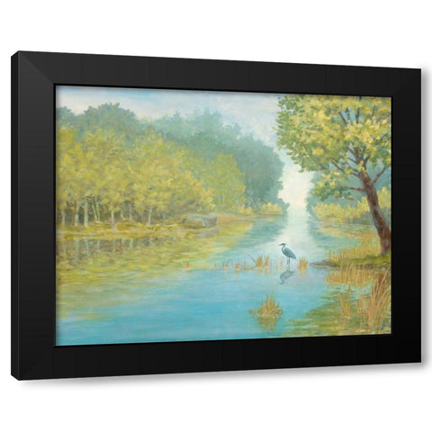 Still Heron Landscape Black Modern Wood Framed Art Print by Fisk, Arnie