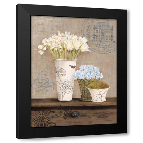 Palais Chocolat In Cream Black Modern Wood Framed Art Print by White, Kathryn