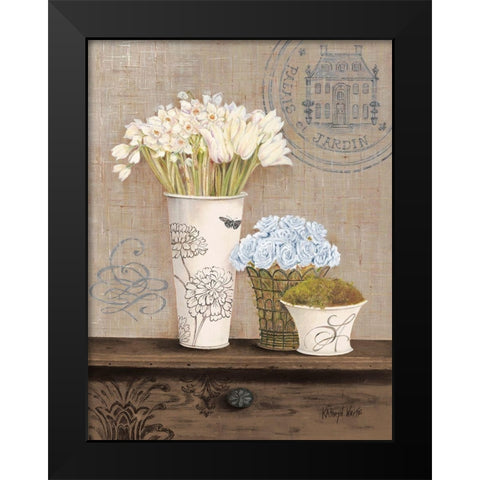 Palais Chocolat In Cream Black Modern Wood Framed Art Print by White, Kathryn