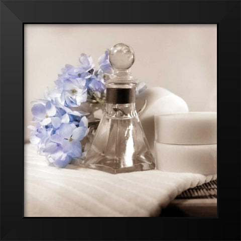 Hydrangea and Tray Black Modern Wood Framed Art Print by Atria, Cristin