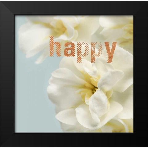 Happy Blooms Black Modern Wood Framed Art Print by Greenwood, Julie