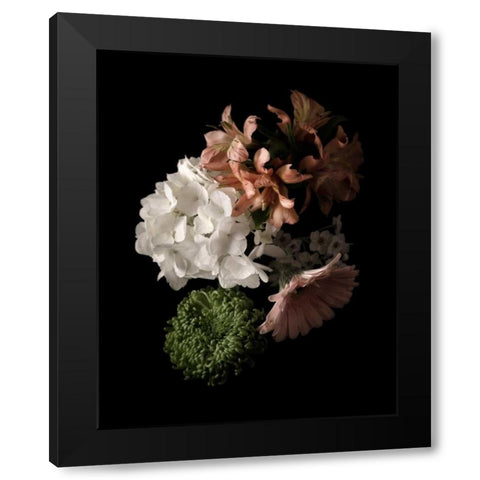 Midnight Hydrangea Black Modern Wood Framed Art Print with Double Matting by Greenwood, Julie