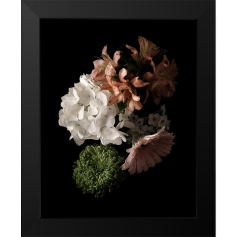 Midnight Hydrangea Black Modern Wood Framed Art Print by Greenwood, Julie