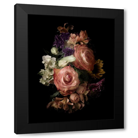 Midnight Roses Black Modern Wood Framed Art Print with Double Matting by Greenwood, Julie