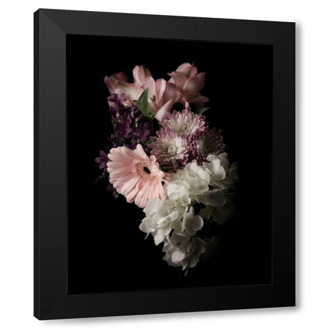 Midnight Gerbera Black Modern Wood Framed Art Print with Double Matting by Greenwood, Julie