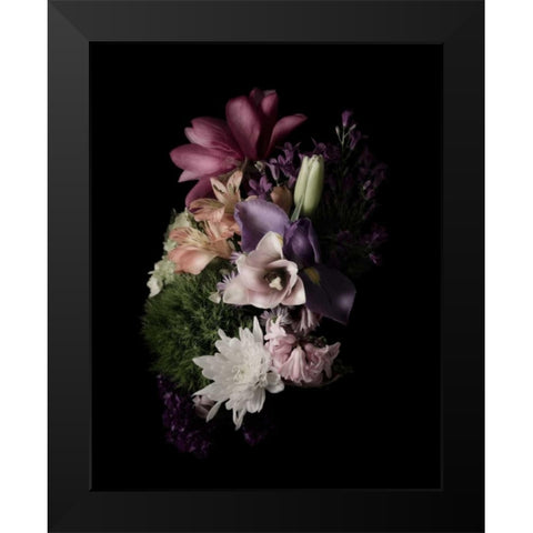 Midnight Magnolia Black Modern Wood Framed Art Print by Greenwood, Julie