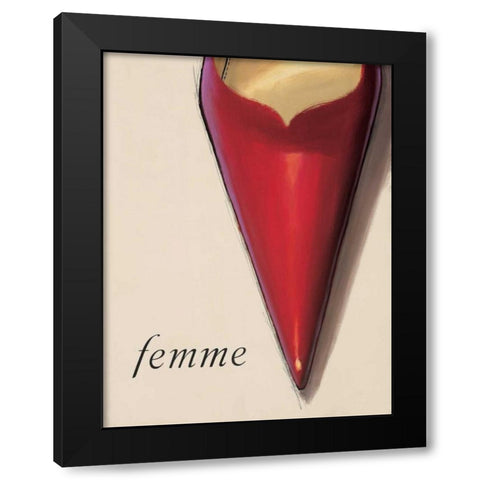 Femme Stiletto Black Modern Wood Framed Art Print by Fabiano, Marco