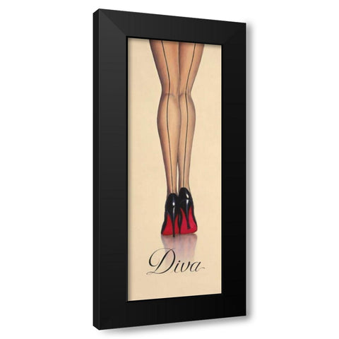 Diva Black Modern Wood Framed Art Print with Double Matting by Fabiano, Marco