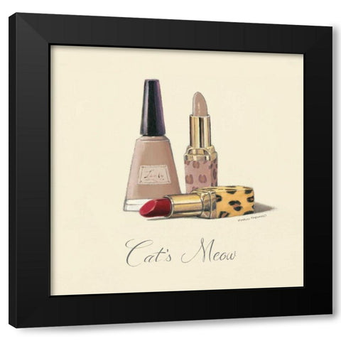 Cats Meow Black Modern Wood Framed Art Print with Double Matting by Fabiano, Marco