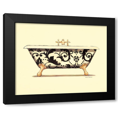 SCROLL BATH Black Modern Wood Framed Art Print with Double Matting by Fabiano, Marco