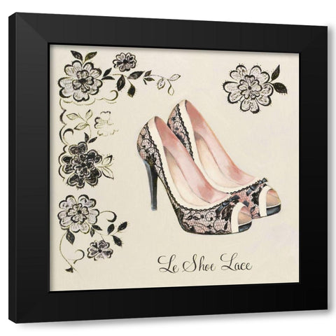 LE SHOE LACE Black Modern Wood Framed Art Print with Double Matting by Fabiano, Marco