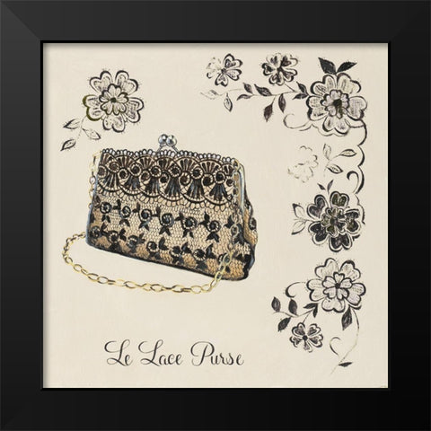 LE LACE PURSE Black Modern Wood Framed Art Print by Fabiano, Marco