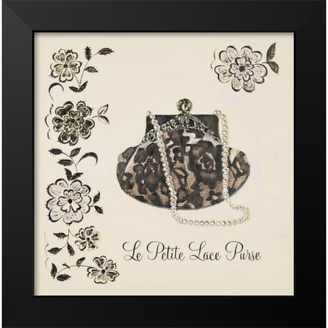 LE PETITE LACE PURSE Black Modern Wood Framed Art Print by Fabiano, Marco