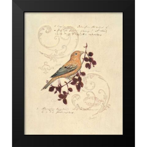 Filigree Songbird Black Modern Wood Framed Art Print by Barrett, Chad