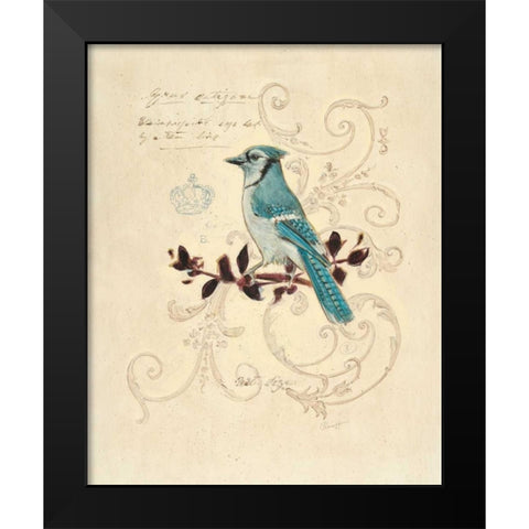 Filigree Jay Black Modern Wood Framed Art Print by Barrett, Chad