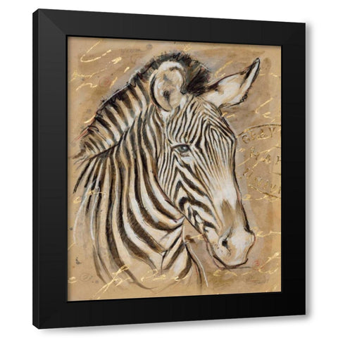 Safari Zebra Black Modern Wood Framed Art Print by Barrett, Chad