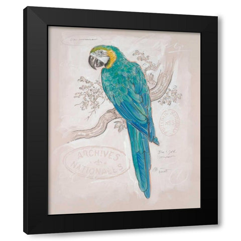 Aqua Tropical Black Modern Wood Framed Art Print by Barrett, Chad