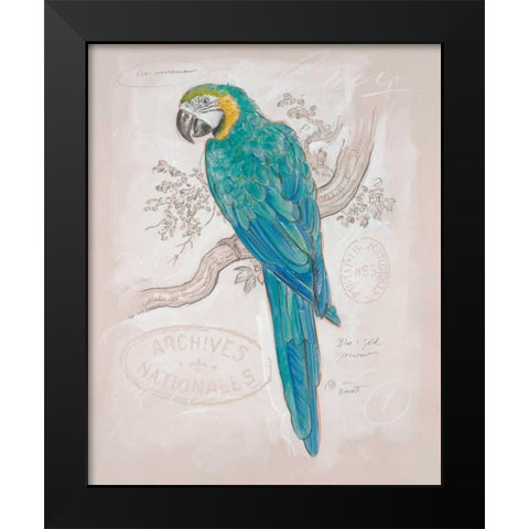 Aqua Tropical Black Modern Wood Framed Art Print by Barrett, Chad