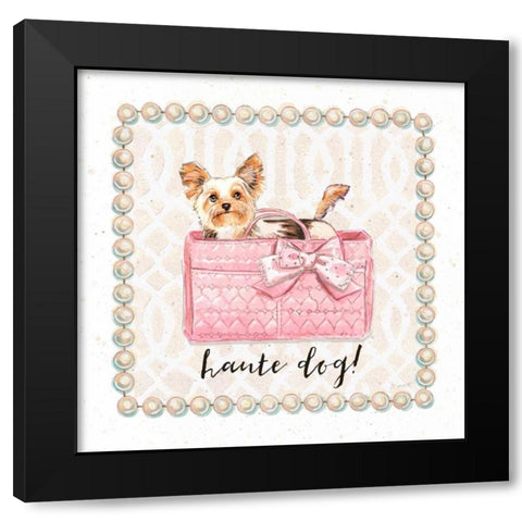 Haute Dog! Black Modern Wood Framed Art Print by Barrett, Chad