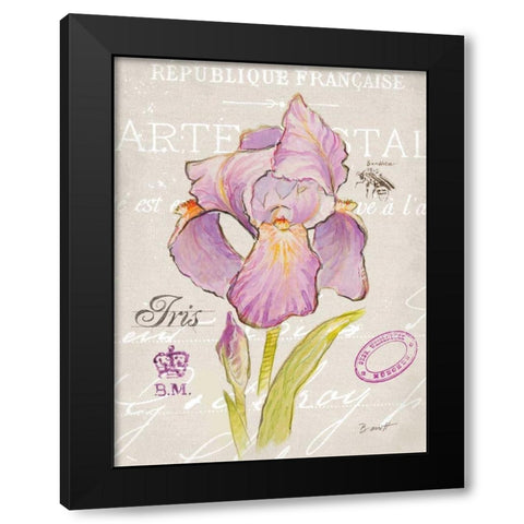 Sketchbook Iris Black Modern Wood Framed Art Print by Barrett, Chad