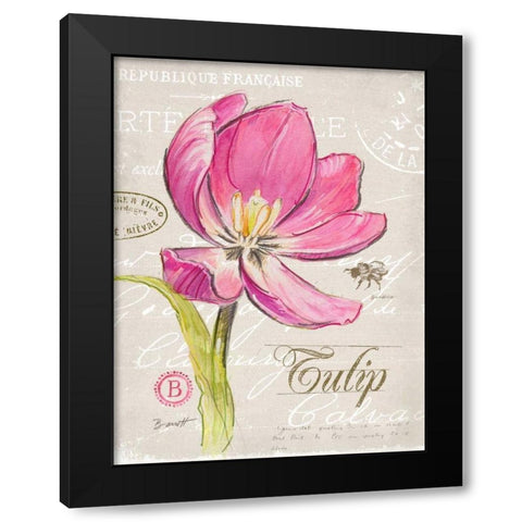 Sketchbook Tulip Black Modern Wood Framed Art Print with Double Matting by Barrett, Chad