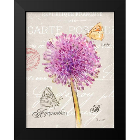 Sketchbook Agapanthus Black Modern Wood Framed Art Print by Barrett, Chad