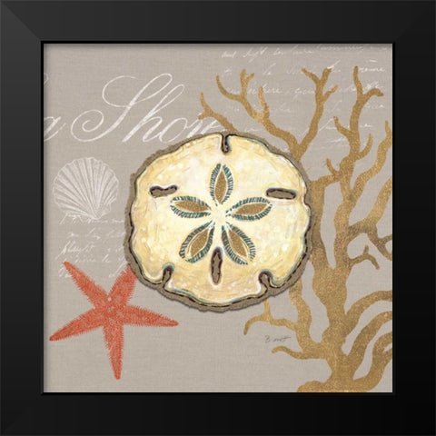 Linen Seaside 3 Black Modern Wood Framed Art Print by Barrett, Chad