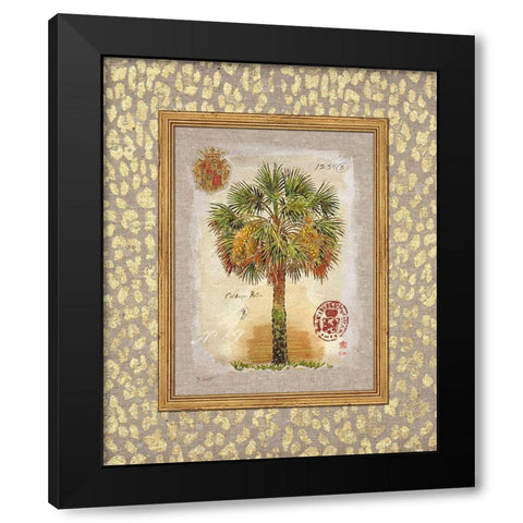 Leopard Cabbage Palm Black Modern Wood Framed Art Print with Double Matting by Barrett, Chad