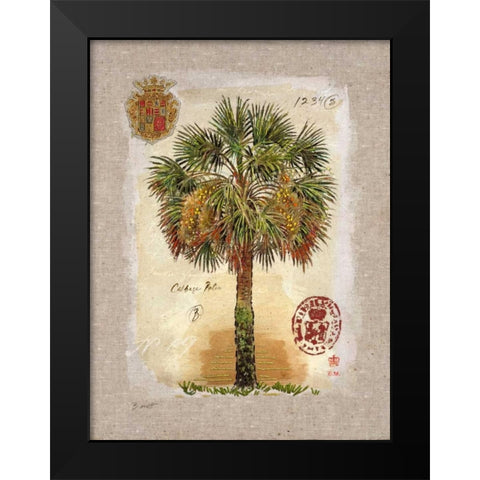 Linen Cabbage Palm Tree Black Modern Wood Framed Art Print by Barrett, Chad
