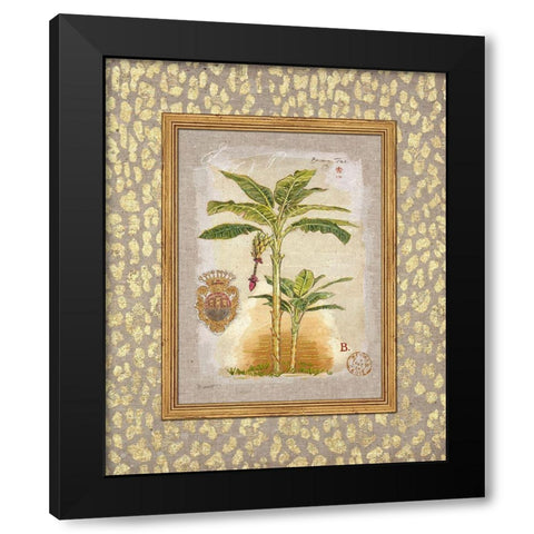 Leopard Banana Palm Black Modern Wood Framed Art Print with Double Matting by Barrett, Chad