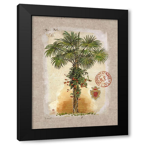 Linen Fan Palm Tree Black Modern Wood Framed Art Print with Double Matting by Barrett, Chad