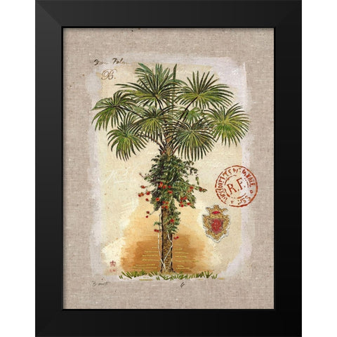Linen Fan Palm Tree Black Modern Wood Framed Art Print by Barrett, Chad