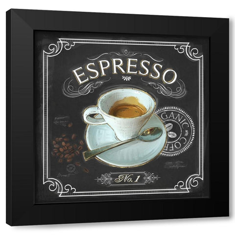 Coffee House Espresso Black Modern Wood Framed Art Print with Double Matting by Barrett, Chad