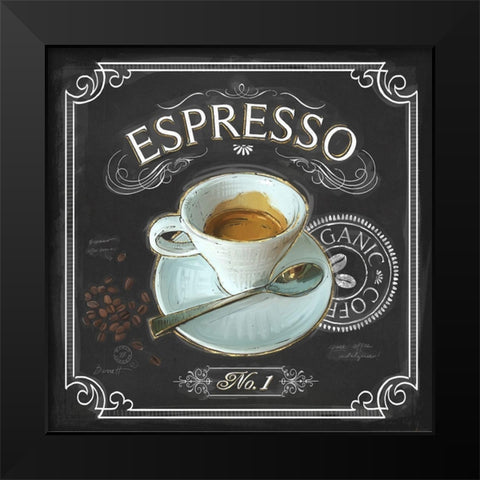 Coffee House Espresso Black Modern Wood Framed Art Print by Barrett, Chad