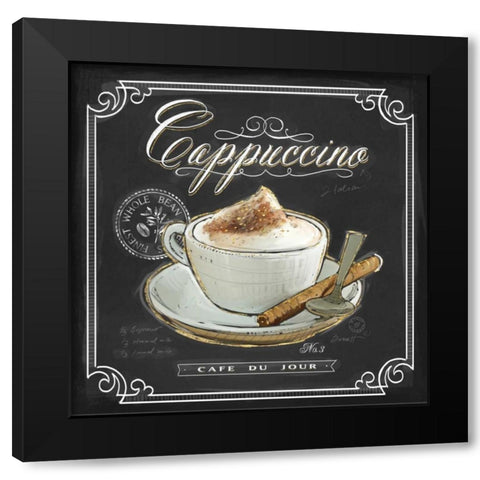 Coffee House Cappuccino Black Modern Wood Framed Art Print by Barrett, Chad