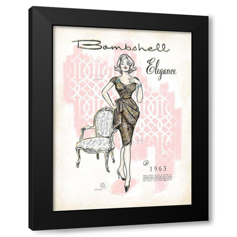 Bombshell Elegance Black Modern Wood Framed Art Print with Double Matting by Barrett, Chad
