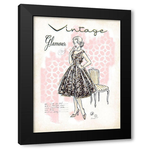Vintage Glamour Black Modern Wood Framed Art Print by Barrett, Chad