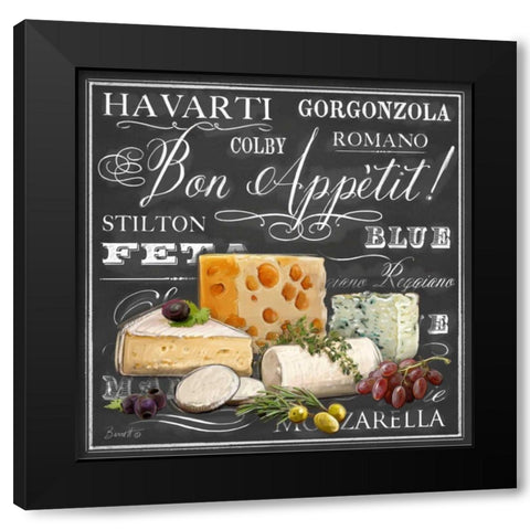 Gourmet Cheese Collection Black Modern Wood Framed Art Print by Barrett, Chad