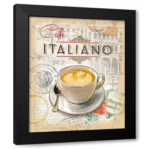 Caffe Italiano Black Modern Wood Framed Art Print with Double Matting by Barrett, Chad